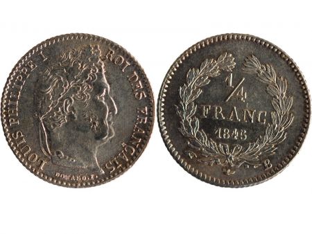 1/4 FRANC LOUIS PHILIPPE 1845 B ROUEN