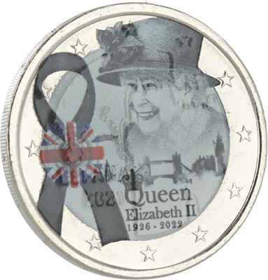 2 Euros colorisée Elisabeth II (1926-2022)
