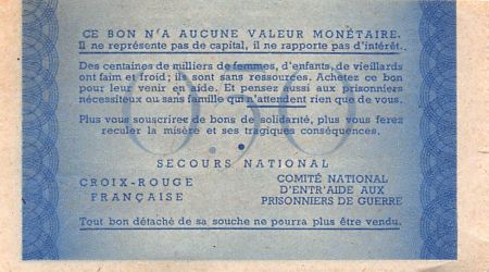 2e GUERRE MONDIALE - BON DE SOLIDARITE 50 CENTIMES 1941 - PSUP