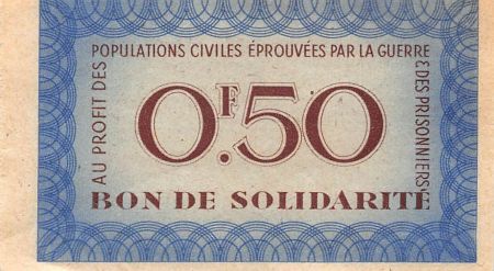 2e GUERRE MONDIALE - BON DE SOLIDARITE 50 CENTIMES 1941 - PSUP