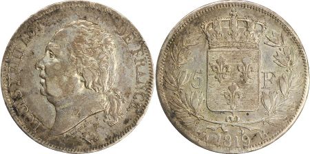 5 Francs Louis XVIII Buste nu - 1819 B