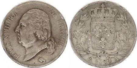 5 Francs Louis XVIII buste nu - 1822 A Paris - Argent