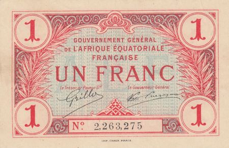 AEF 1 Franc Gouvernement AEF- 1917