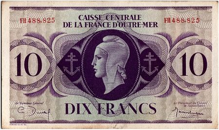 AEF 10 Francs 1944 - Marianne , croix de Lorraine - FH