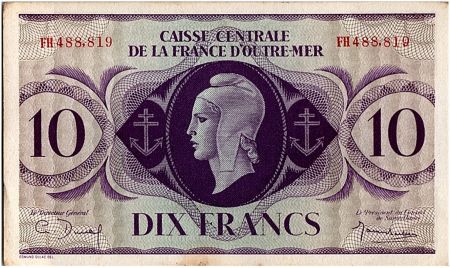 AEF 10 Francs 1944 - Marianne , croix de Lorraine - FH488.819