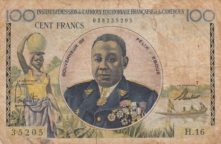 AEF 100 Francs Félix Eboué ND1957 - Série H.16