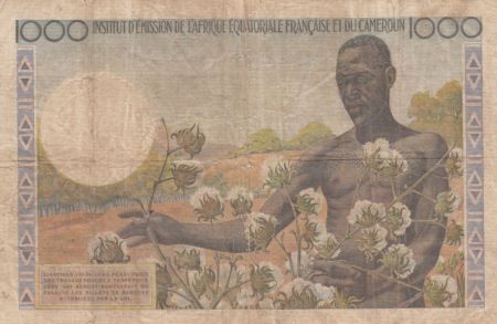 AEF 1000 Francs AEF et Cameroun - 1957 Série L.1 - TB
