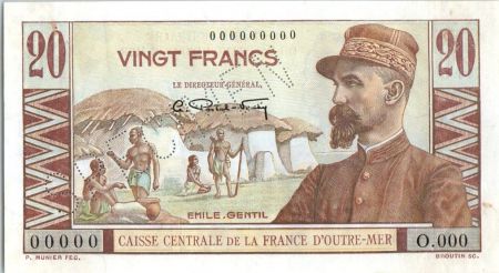 AEF 20 Francs Emile Gentil - 1946 -  Spécimen
