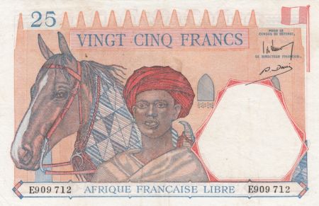 AEF 25 Francs Afrique Française Libre - 1936 - Série E.909712 pour Brazzaville