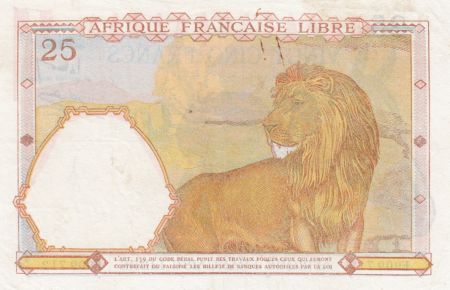 AEF 25 Francs Afrique Française Libre - 1936 - Série E.909712 pour Brazzaville