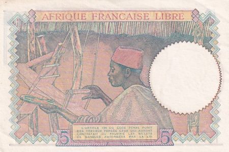AEF 5 Francs Afrique Française Libre - 1941 - Série A 10 - P.6