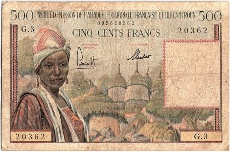 AEF 500 Francs Femme Camerounaise - 1957