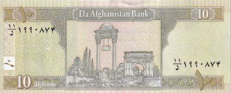 Afghanistan 10 Afghanis - Mausolée d\'Ahmed Shah Durrashi - Arche de la Victoire - 2008 - P.67Aa