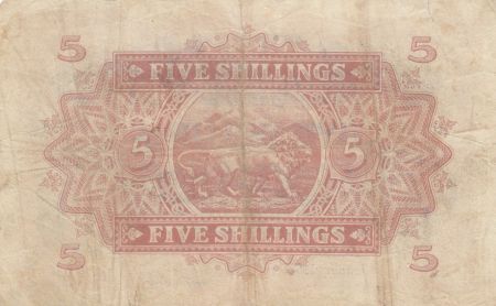 Afrique de l\'Est Britannique 5 Shillings EliSabeth II - Lion - 1954 - P.33 - TTB