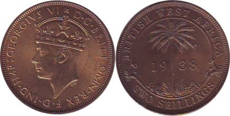 Afrique de l\'Ouest Britannique 2 Shillings George VI - Palmier 1938