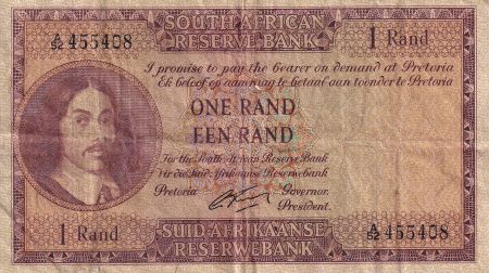 Afrique du Sud 1 Rand - Jan Van Riebeeck - Lion - 1961 - Série A 52 - TB - P.102a