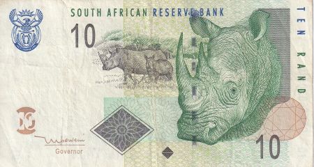 Afrique du Sud 10 Rand - Rhinocéros - Mouton - ND (2005-2009) - P.128a
