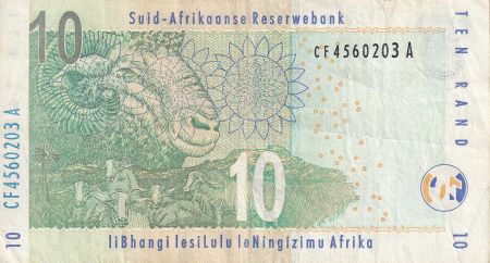 Afrique du Sud 10 Rand - Rhinocéros - Mouton - ND (2005-2009) - P.128a