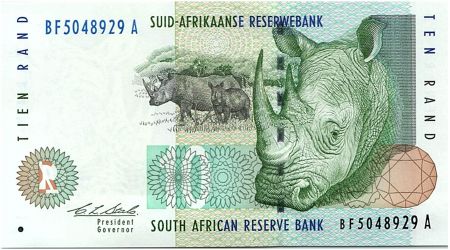 Afrique du Sud 10 Rand 1993 - Rhinocéros - Béliers