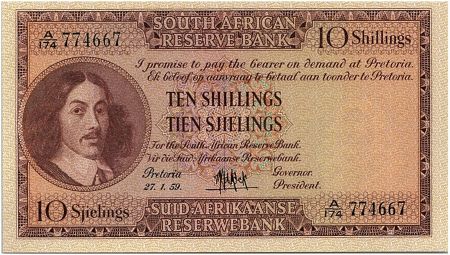 Afrique du Sud 10 Shillings 1959 - Jan Van Riebeeck - Armoirie