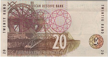 Afrique du Sud 20 Rand 1993 - Eléphants - Mine