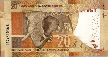 Afrique du Sud 20 Rand Nelson Mandela - Eléphants, anneaux 2015