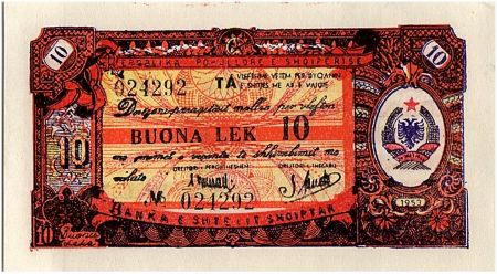 Albanie 10 Lek, Certificat de change - 1953  - FX 6 - SPL