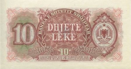 Albanie 10 Leké 1957 - Armoiries