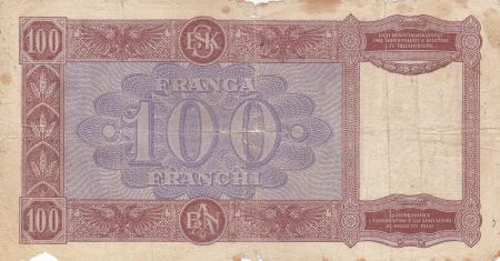 Albanie 100 Franga ND1940 - Femme portant du blé, Aigle bicéphale - Série F7