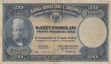 Albanie 20 Franga Ari ND1926 - Jeune garçon, paysage - I 54257