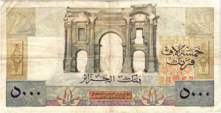 Algérie - Administration française 5000 Francs 1949 Algérie (France) - Apollon - Arc de Triomphe de Trajan