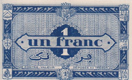 Algérie 1 Franc - Région économique - 31-01-1944 - Série H - P.101