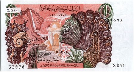 Algérie 10 Dinars  - Paon - 01-11-1970 Série