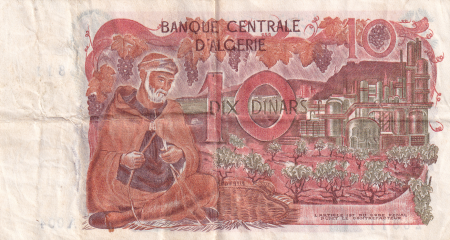 Algérie 10 Dinars  - Paon, bélier - 01-11-1970 - Série A.004