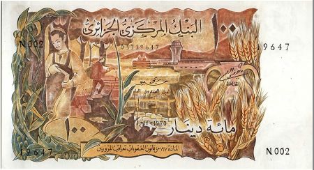 Algérie 100 Dinars  - Paysan, gazelle - 01-11-1970 Série N.002