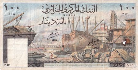 Algérie 100 Dinars - Port d\'Alger - 1964- Série Z.81- P.125a