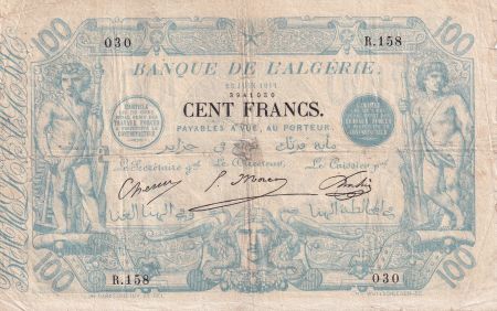 Algérie 100 Francs - Bleu - 23-06-1911 - Série R.158 - Kol.26c