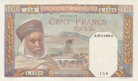 Algérie 100 Francs  Notable Algerien - 1945 - Neuf - P.85