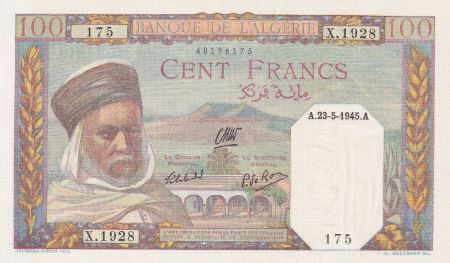 Algérie 100 Francs  Notable Algerien - 23-05-1945 - Série X.1928