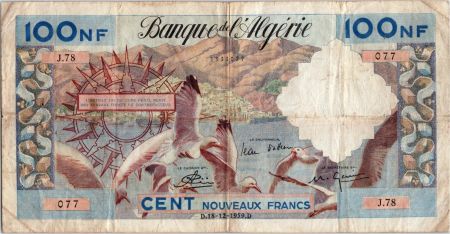 Algérie 100 NF  Mouettes - 1959