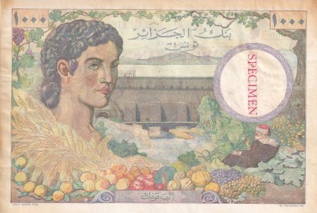 Algérie 1000 Francs - Famille coloniale française - Spécimen ND (1940) - Kol.431-S1