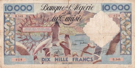 Algérie 10000 francs - Mouettes - Port - 26-03-1957 - Série B.348 - P.110