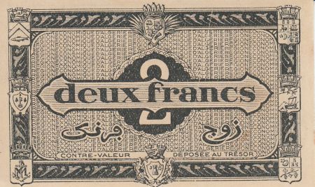 Algérie 2 Francs - 1944 - Série D 1 - Première émission - Figuier