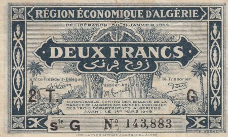 Algérie 2 Francs - Région économique - 31-1-1944 Série G