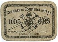 Algérie 5 Centimes - Chambre de Commerce d\'Oran - 1916