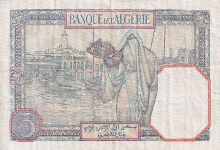 Algérie 5 Francs - Jeune Femme - 08-08-1941 - Série Z.5380 - TTB+ - P.77b