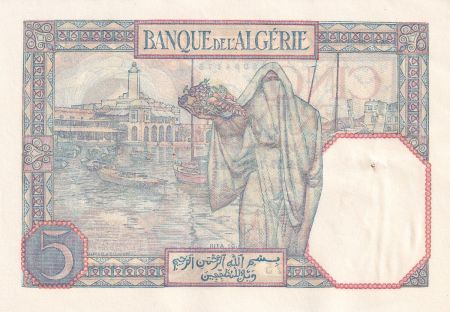 Algérie 5 Francs - Jeune Femme - 27-07-1933 - Série K.4244 - P.77a