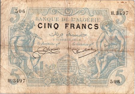 Algérie 5 Francs Mercure et Moissonneur - 1925
