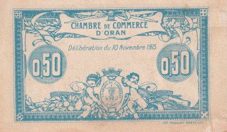 Algérie 50 Centimes - Chambre de commerce d\'Oran - 1915 - Série III - P.141.4