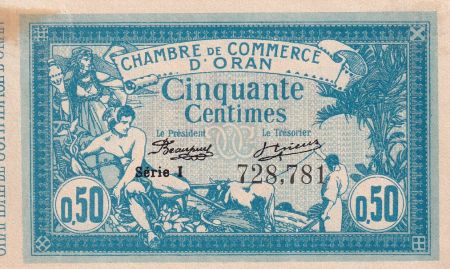 Algérie 50 Centimes - Chambre de commerce d\'Oran - 1918 - Série I - P.141.19